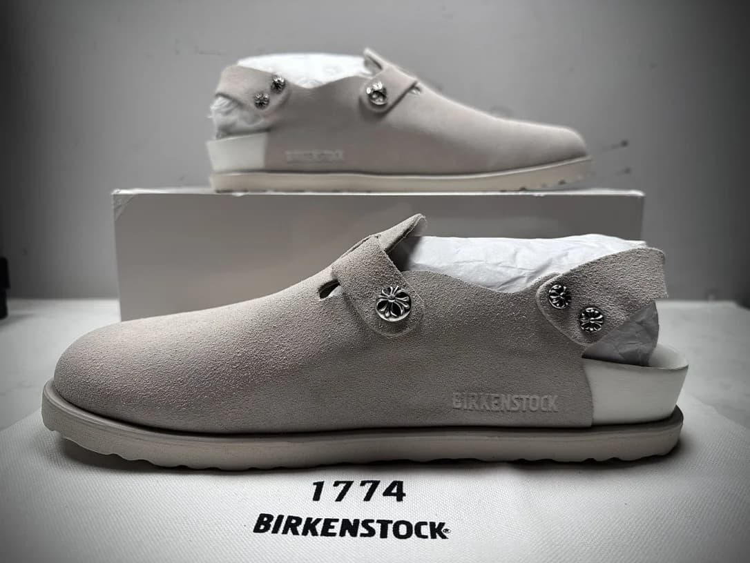 Сандалии Chrome Hearts x Birkenstock 1774 из замши с ремешком на пятке