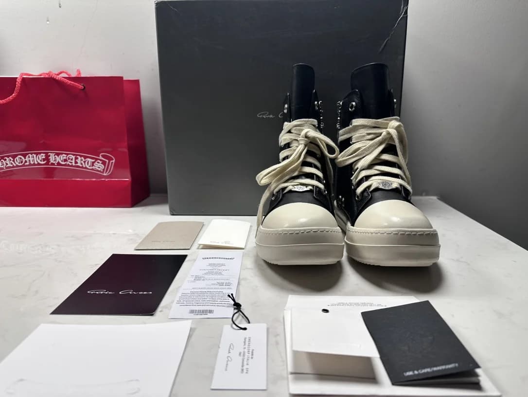 Кеды Chrome Hearts x Rick Owens Ramones в комплекте с коробкой и пыльником