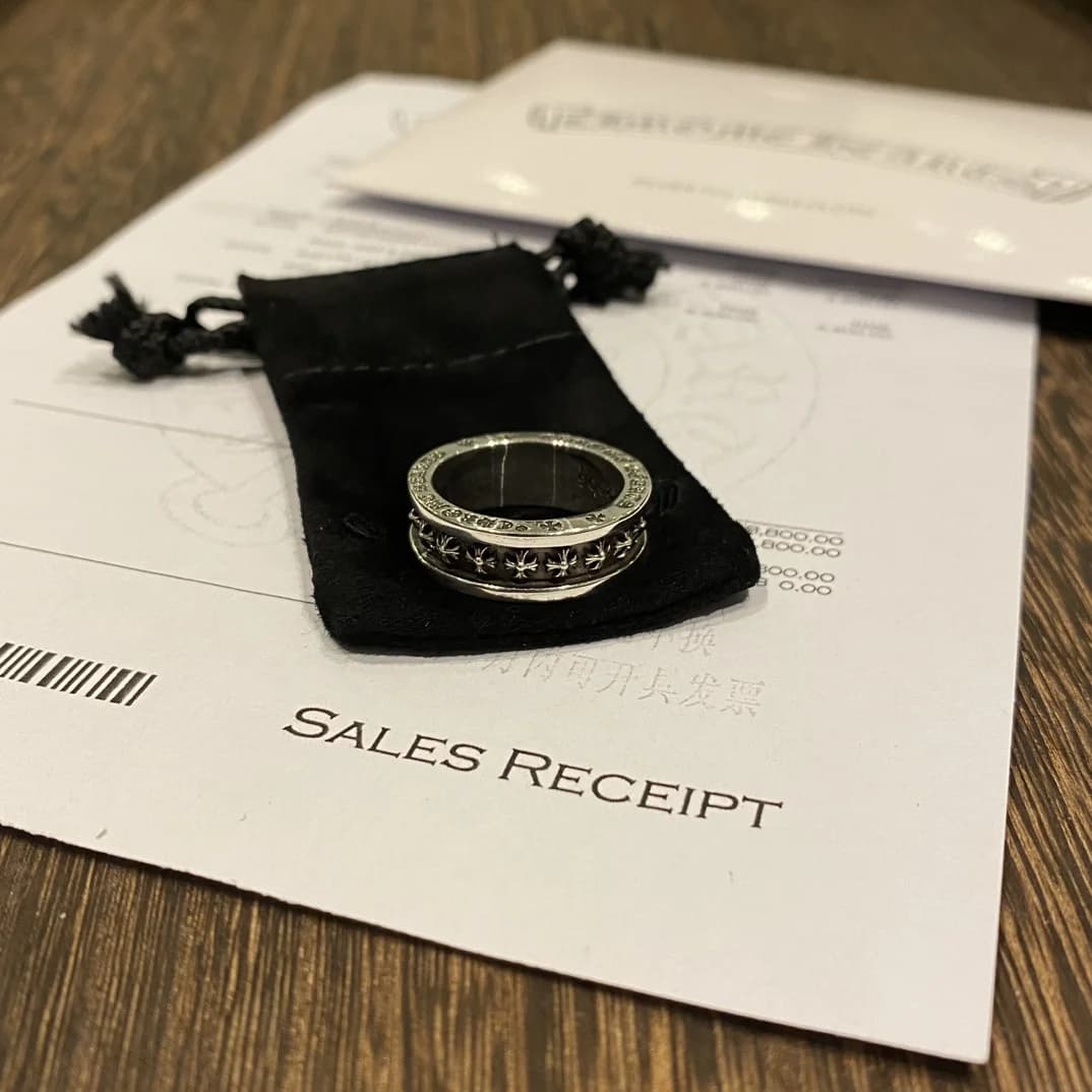 Кольцо Chrome Hearts Plus Cross Band в комплекте с чеком и чехлом