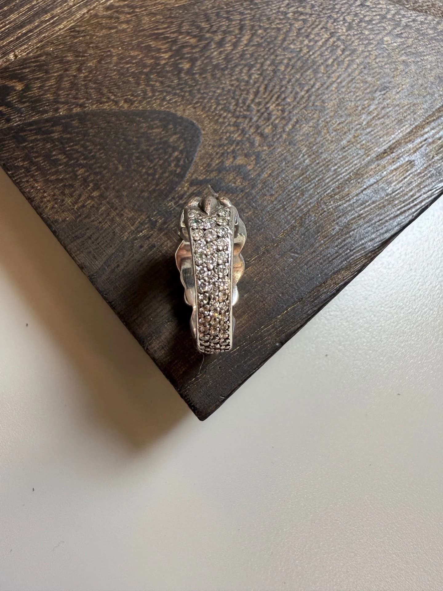 Шинка кольца Chrome Hearts Heart с бриллиантовым паве