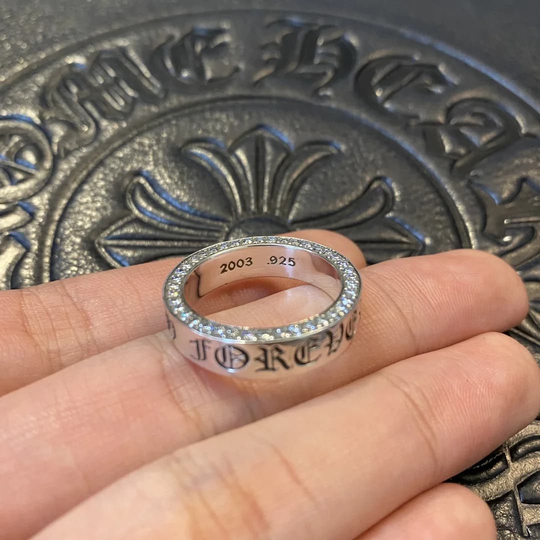 Кольцо Chrome Hearts Forever с гравировкой надписи и пробой 925