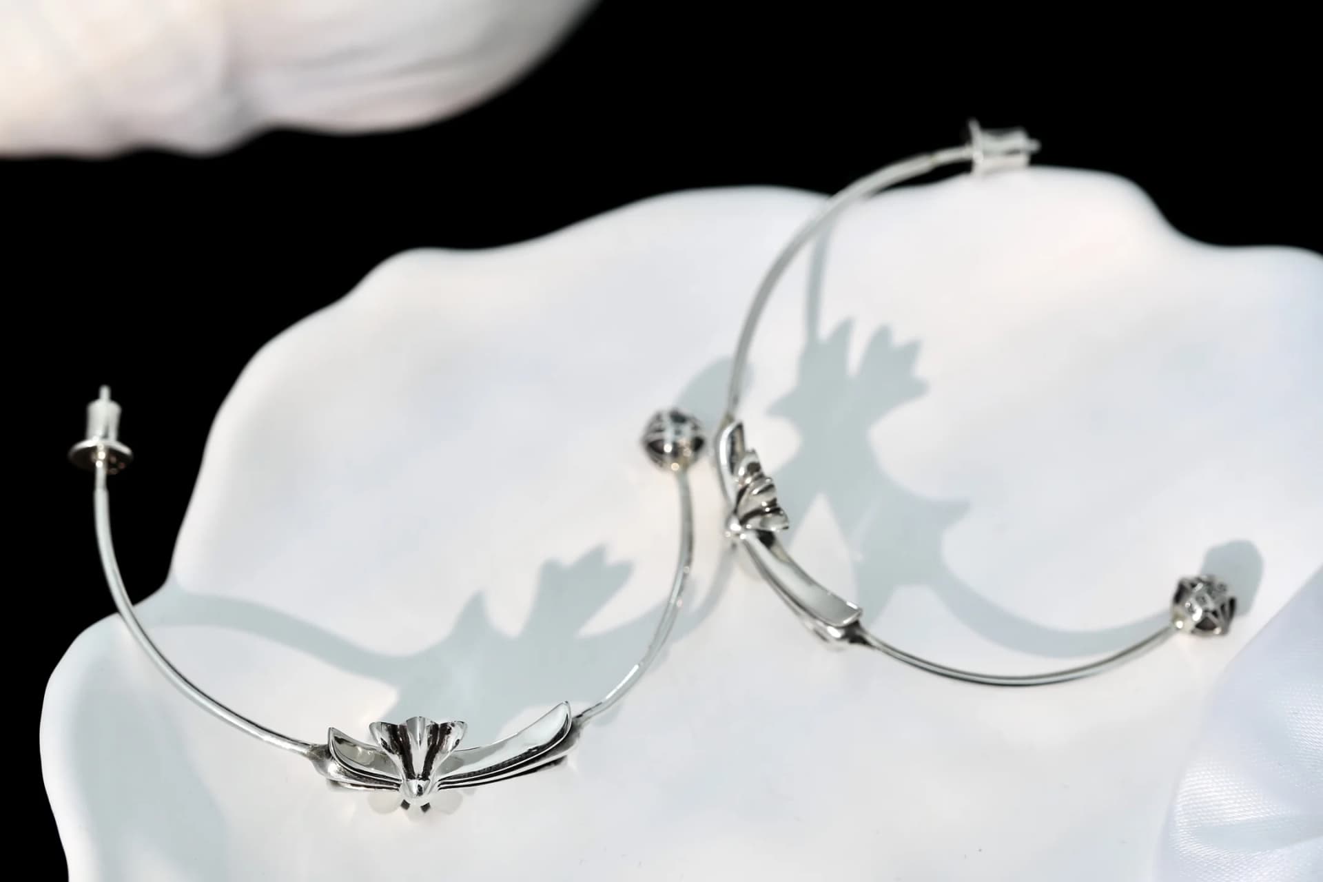 Пара серег-колец Chrome Hearts из серебра 925 пробы
