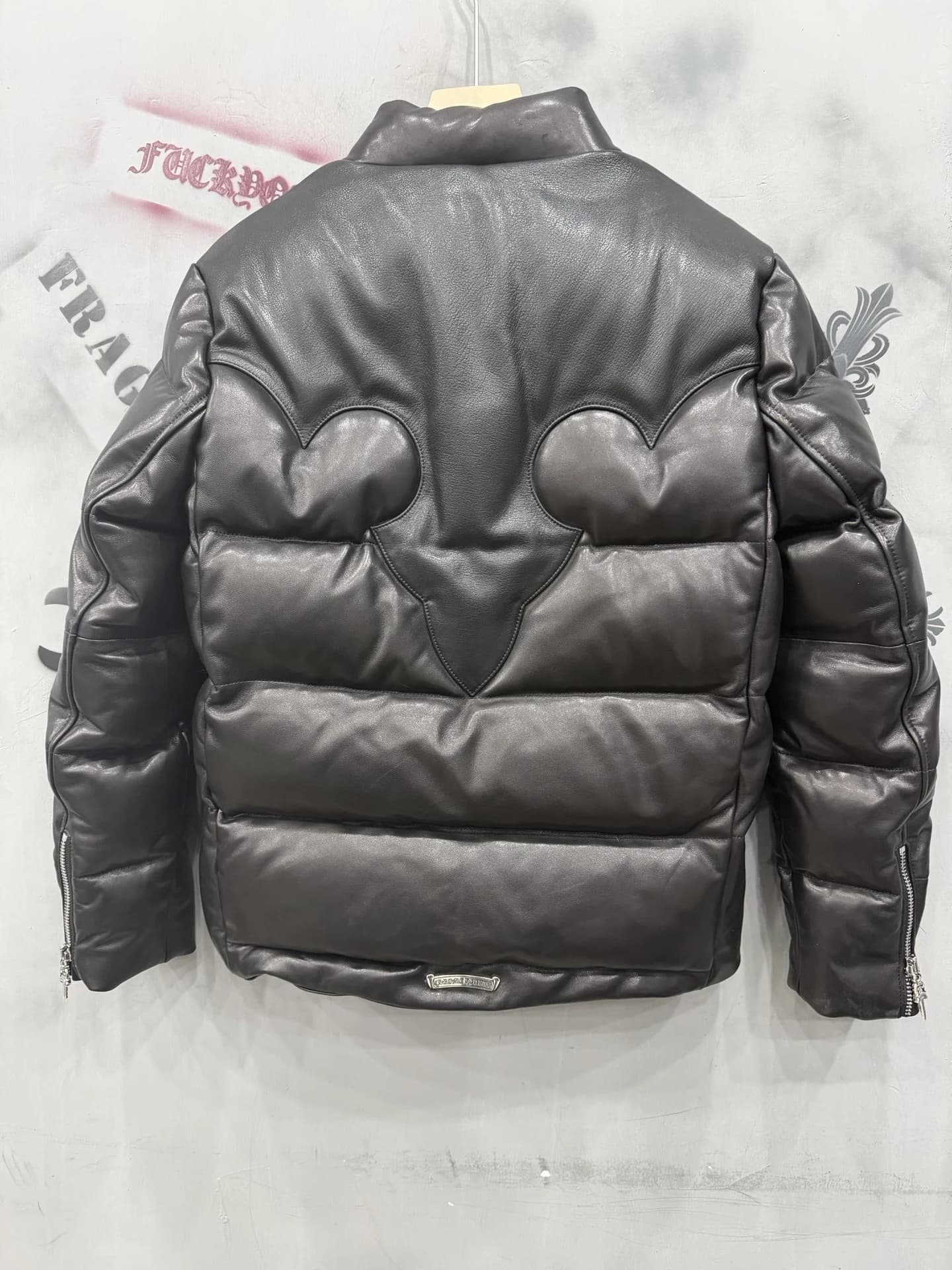 Chrome Hearts Кожаный пуховик