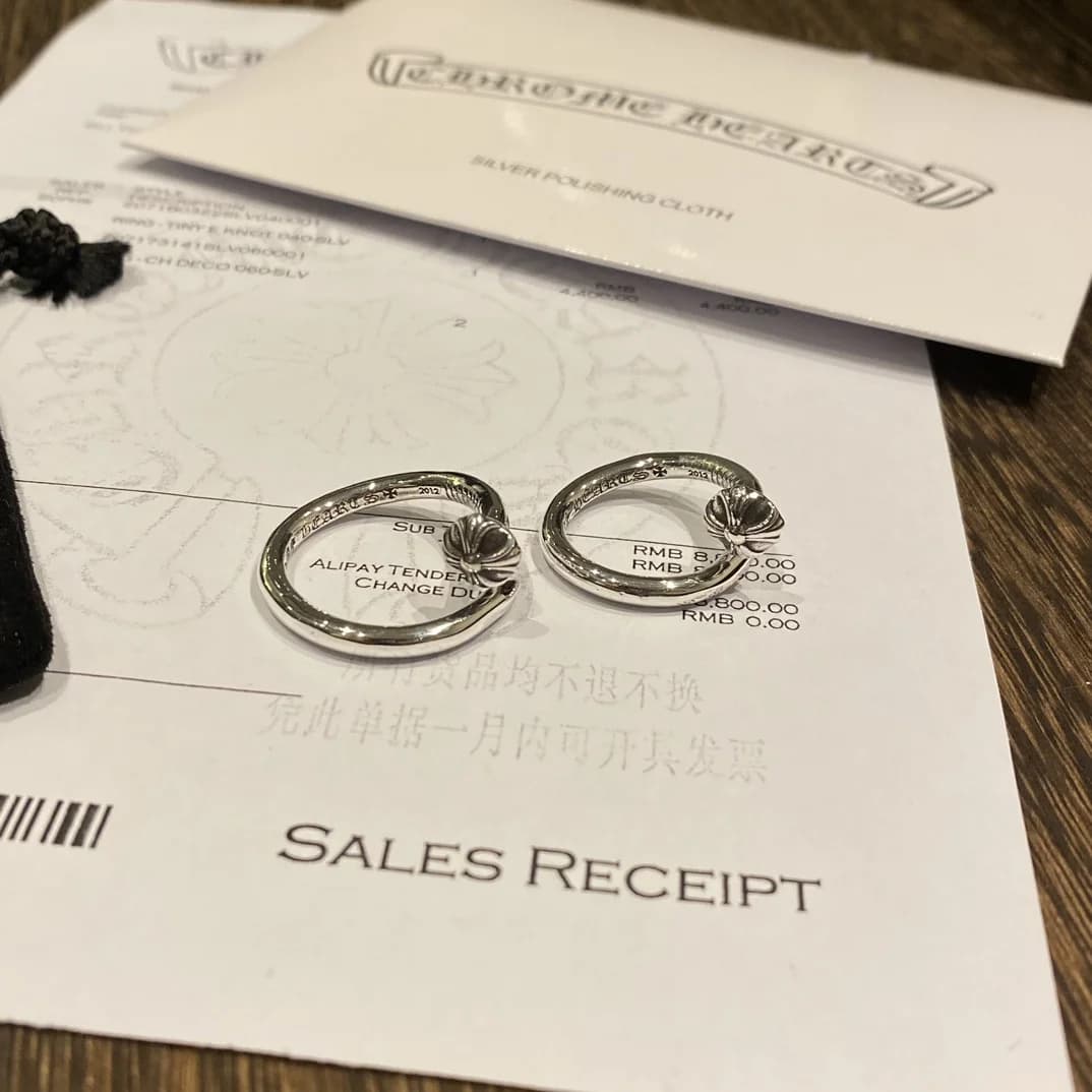 Серебряные кольца Chrome Hearts Nail с крестом на шляпке гвоздя