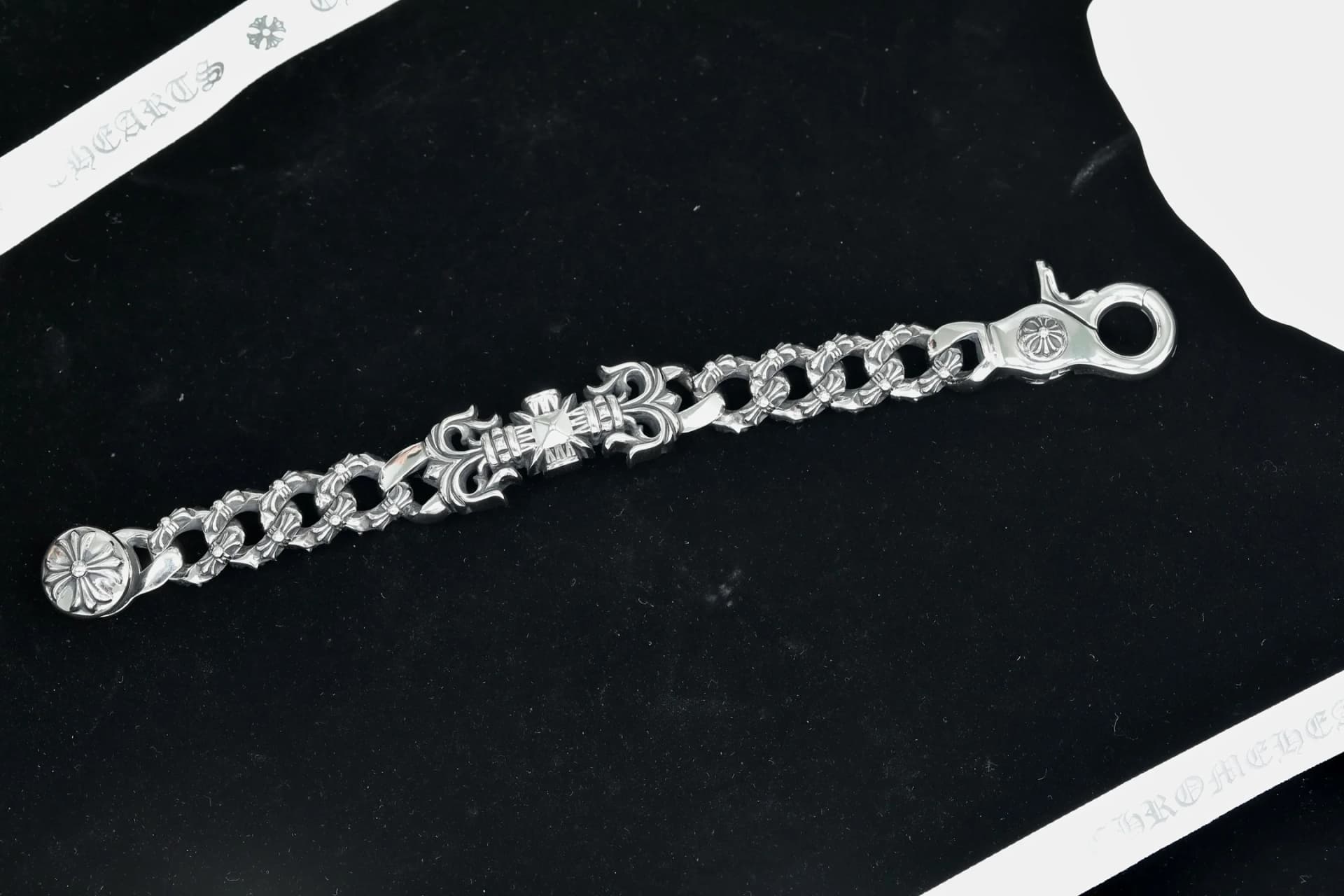 Мужской браслет-цепь Chrome Hearts, вид во всю длину