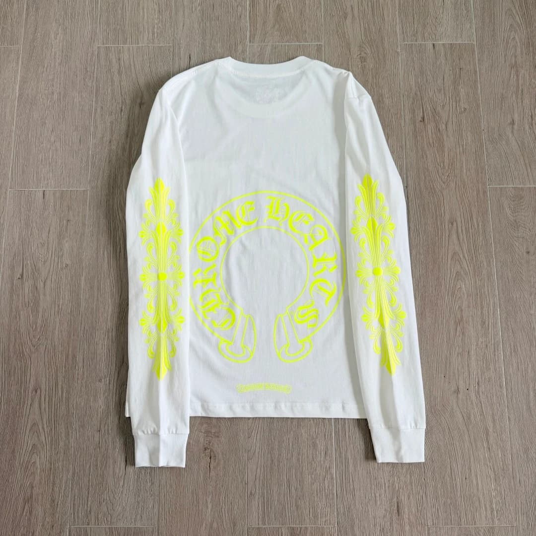 Белый лонгслив Chrome Hearts с длинным рукавом, вид сзади