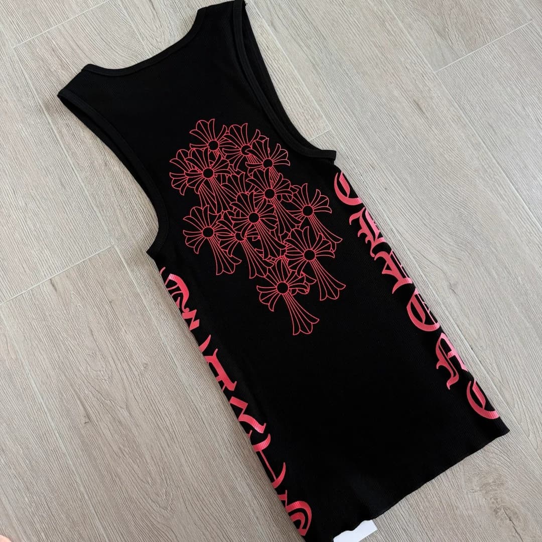 Майка Chrome Hearts черного цвета, вид сзади