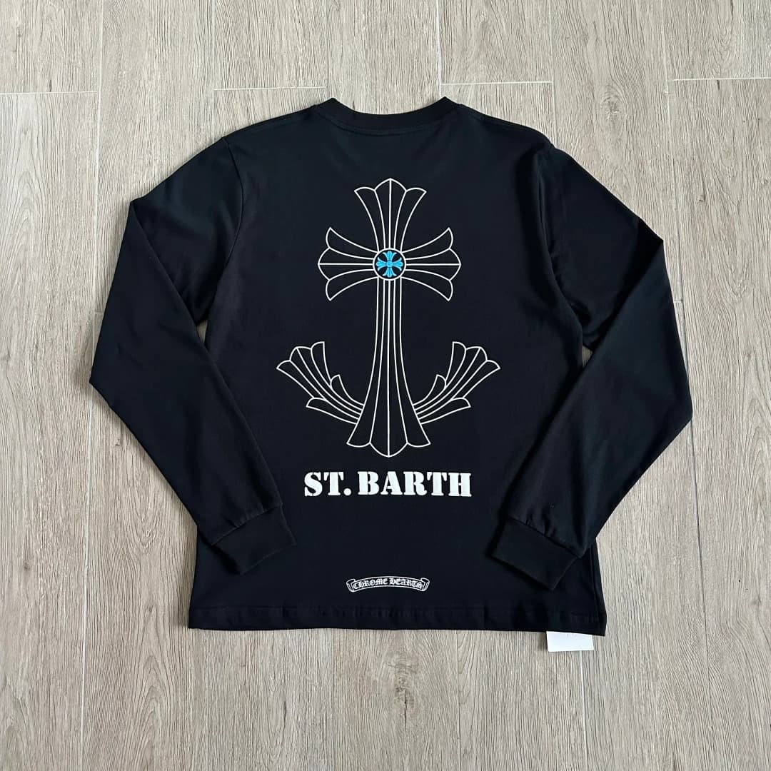 Черный лонгслив Chrome Hearts ST. Barth, вид сзади