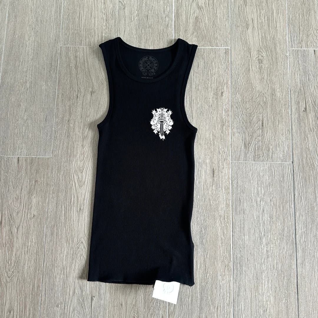 Черная майка Chrome Hearts, вид спереди