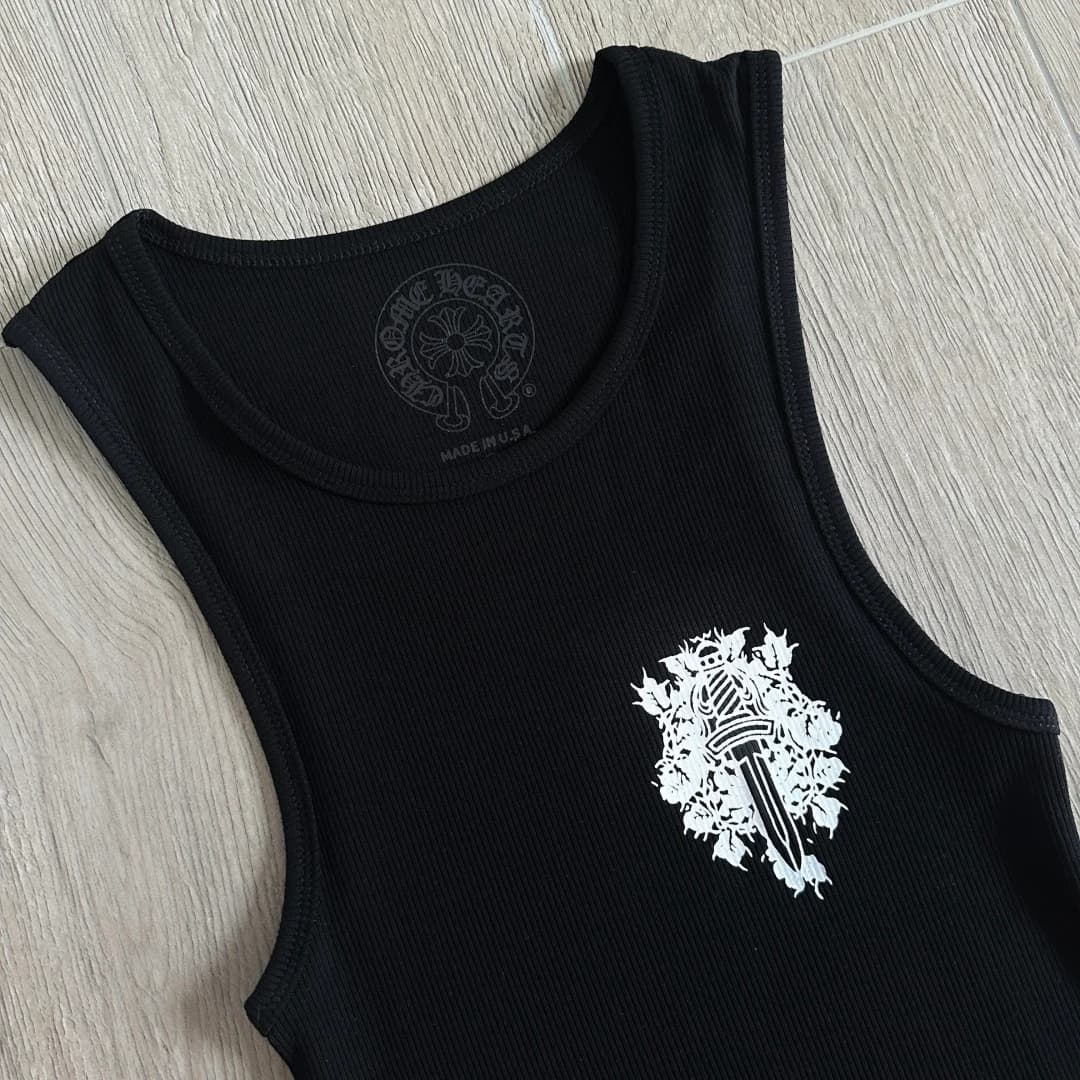 Верхняя часть майки Chrome Hearts с принтом кинжала