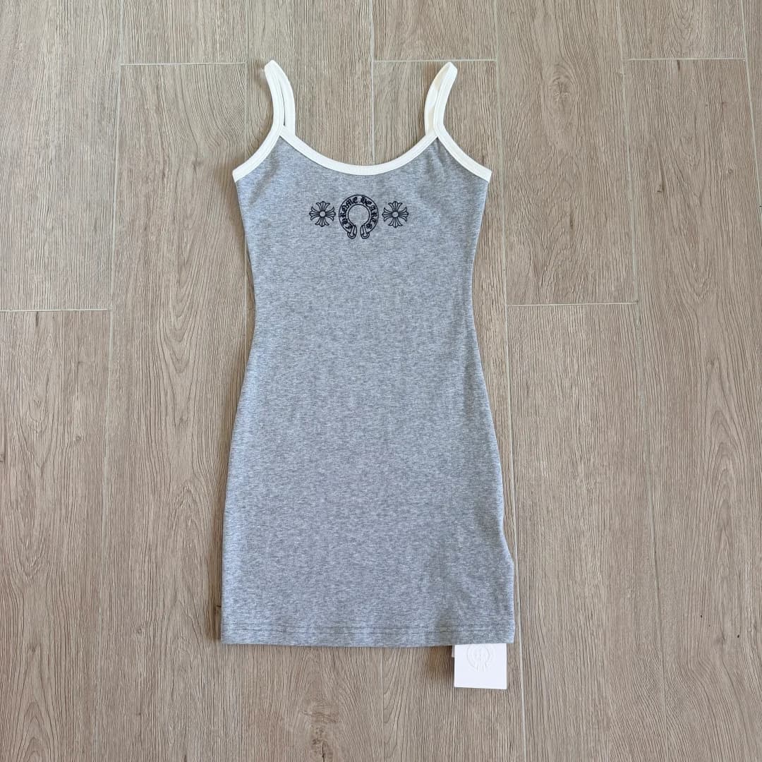 Серое платье-майка Chrome Hearts, вид спереди