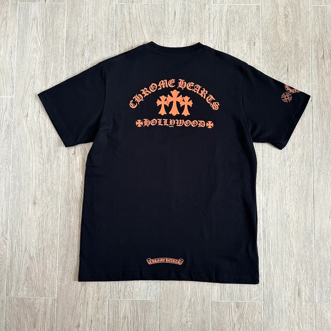 Черная футболка Chrome Hearts сзади