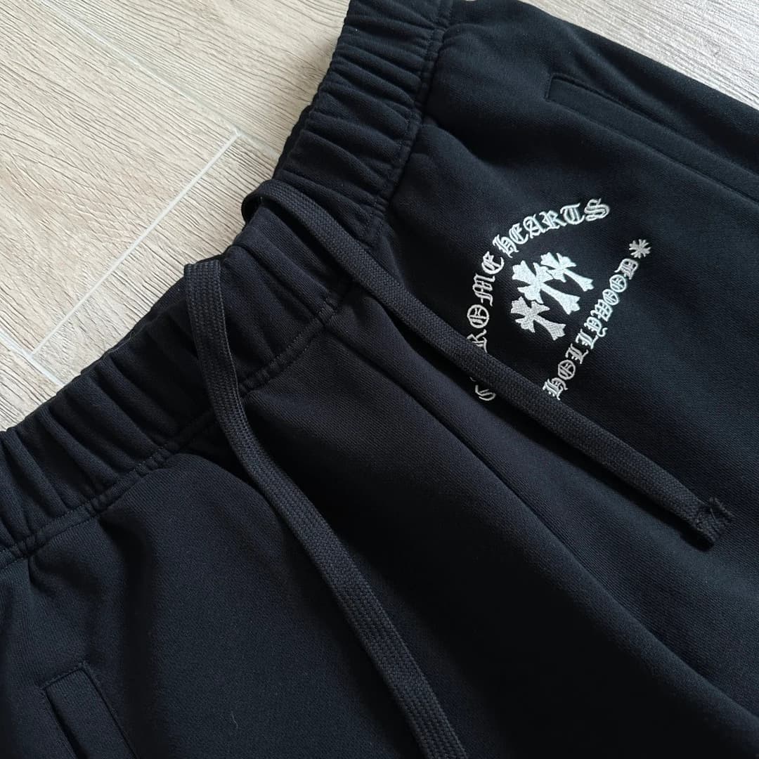 Эластичный пояс со шнурком черных штанов Chrome Hearts
