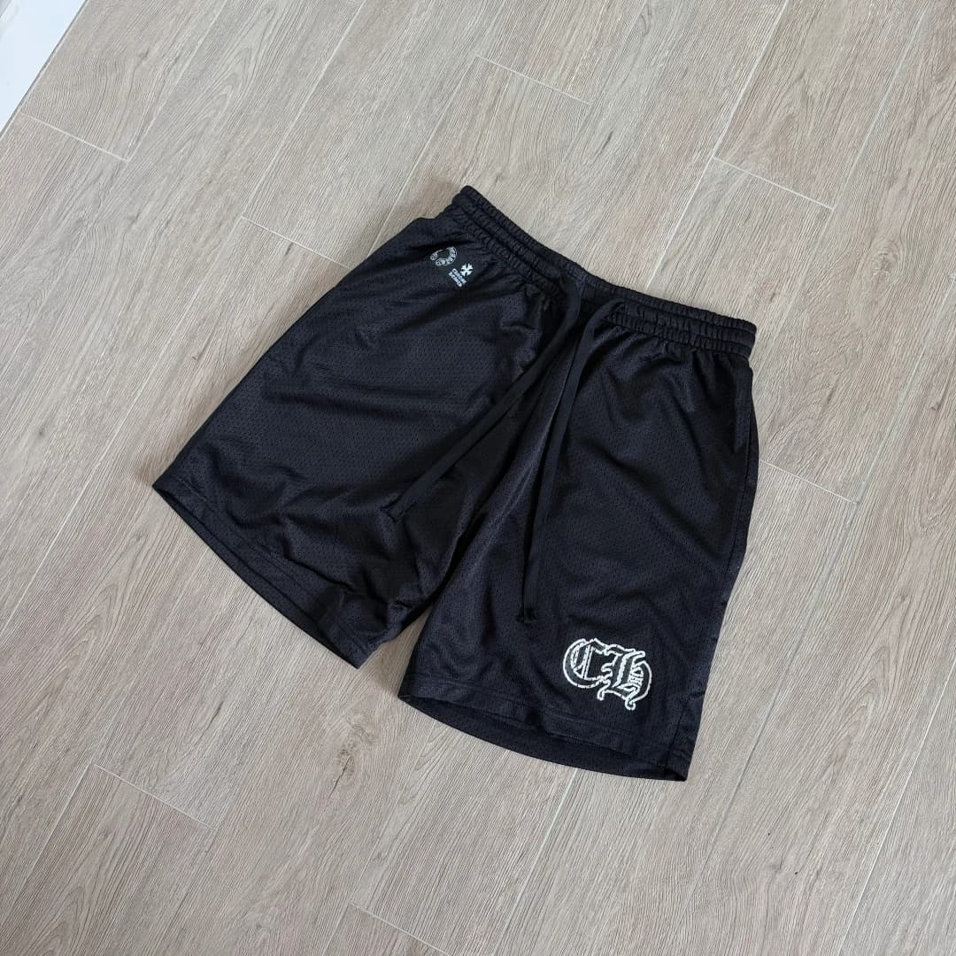 Спортивные шорты Chrome Hearts из черной сетки