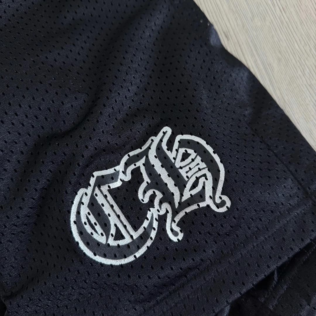 Серебристый принт CH с блестками на шортах Chrome Hearts