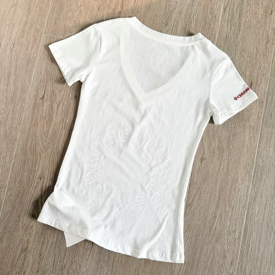 Белая футболка Chrome Hearts с принтом на спине