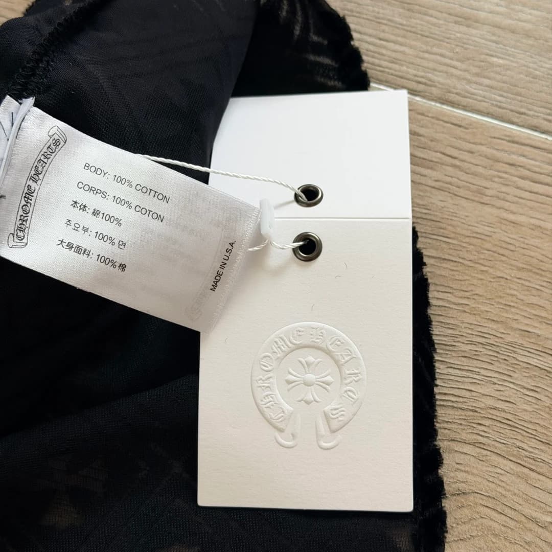 Внутренний ярлык с составом ткани рубашки Chrome Hearts