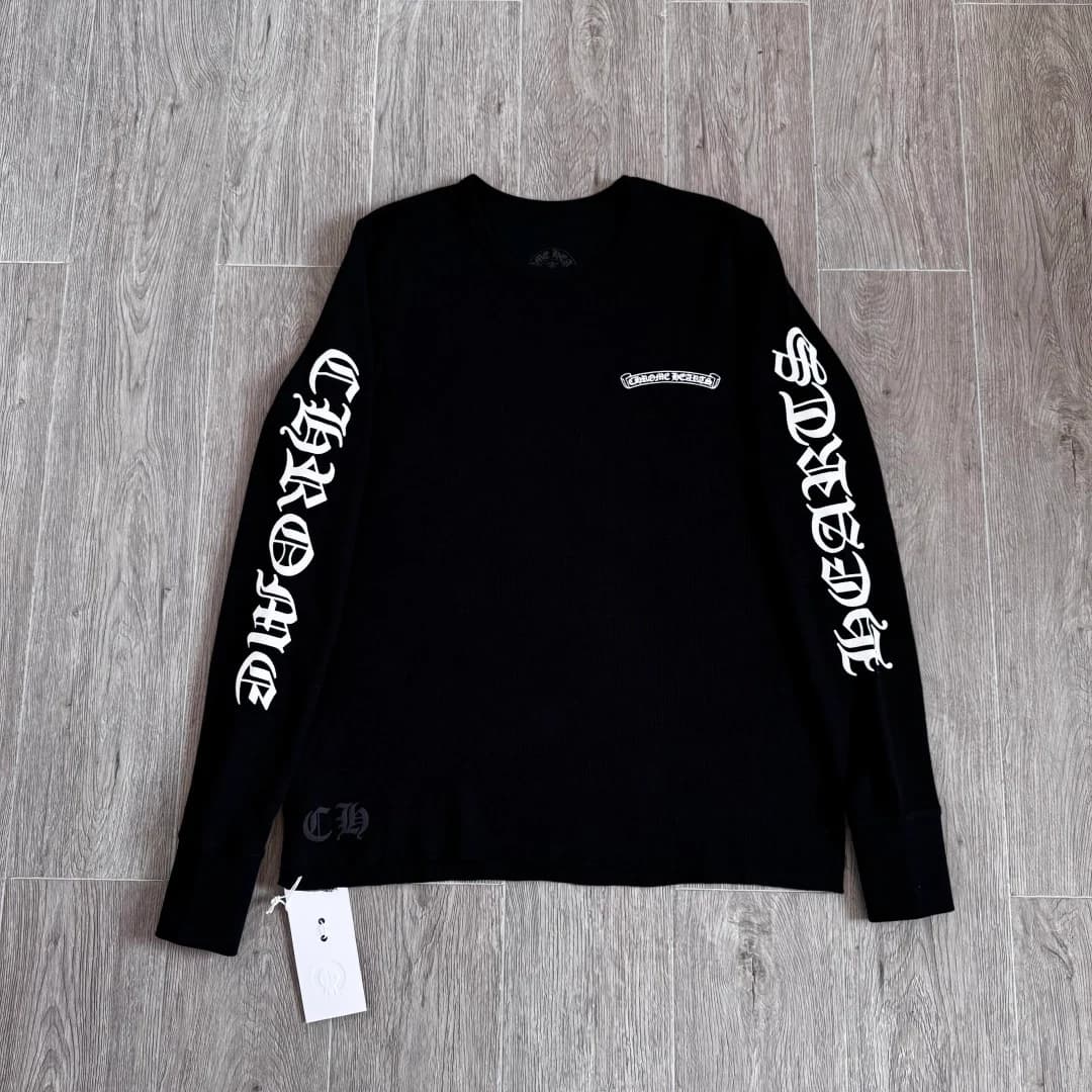 Черный лонгслив Chrome Hearts, вид спереди