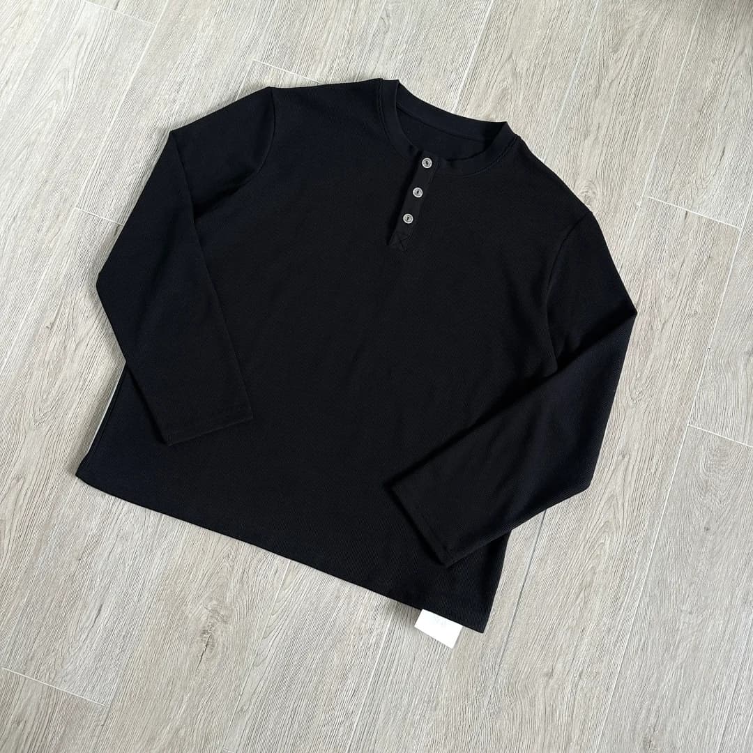 Черный вафельный лонгслив Chrome Hearts