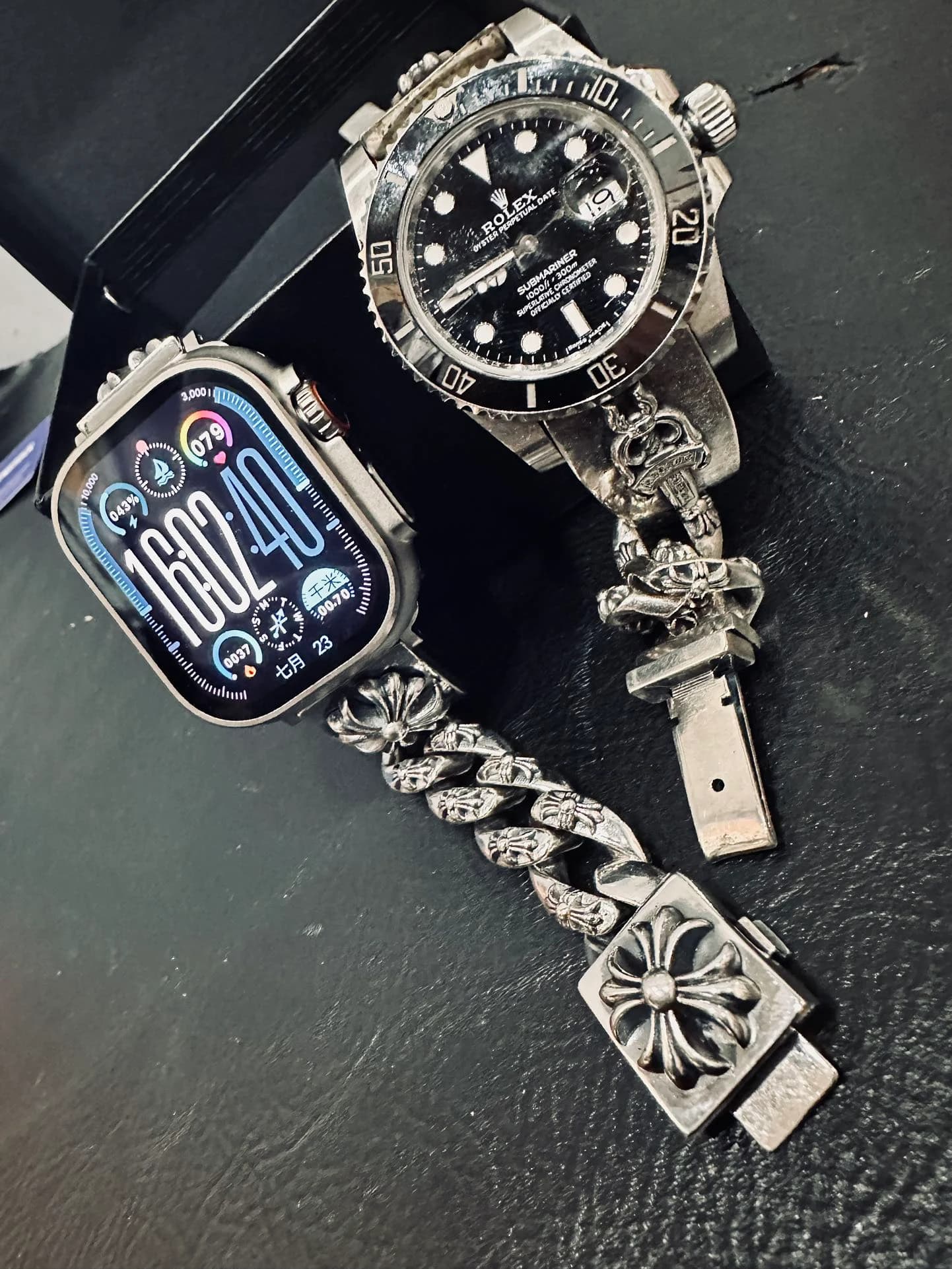 Ремешок Chrome Hearts из серебра 925 пробы на смарт-часах
