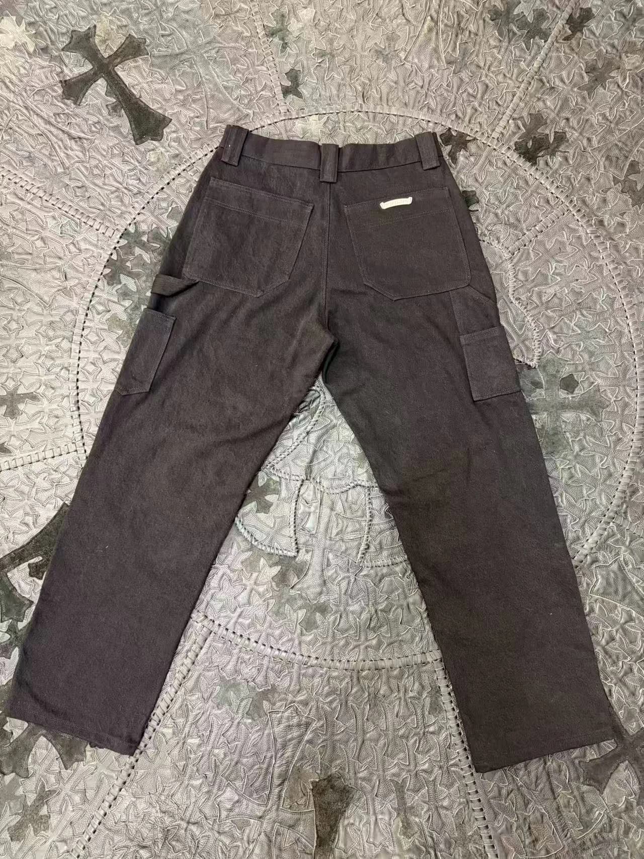 Черные брюки Chrome Hearts Double Knee, вид сзади