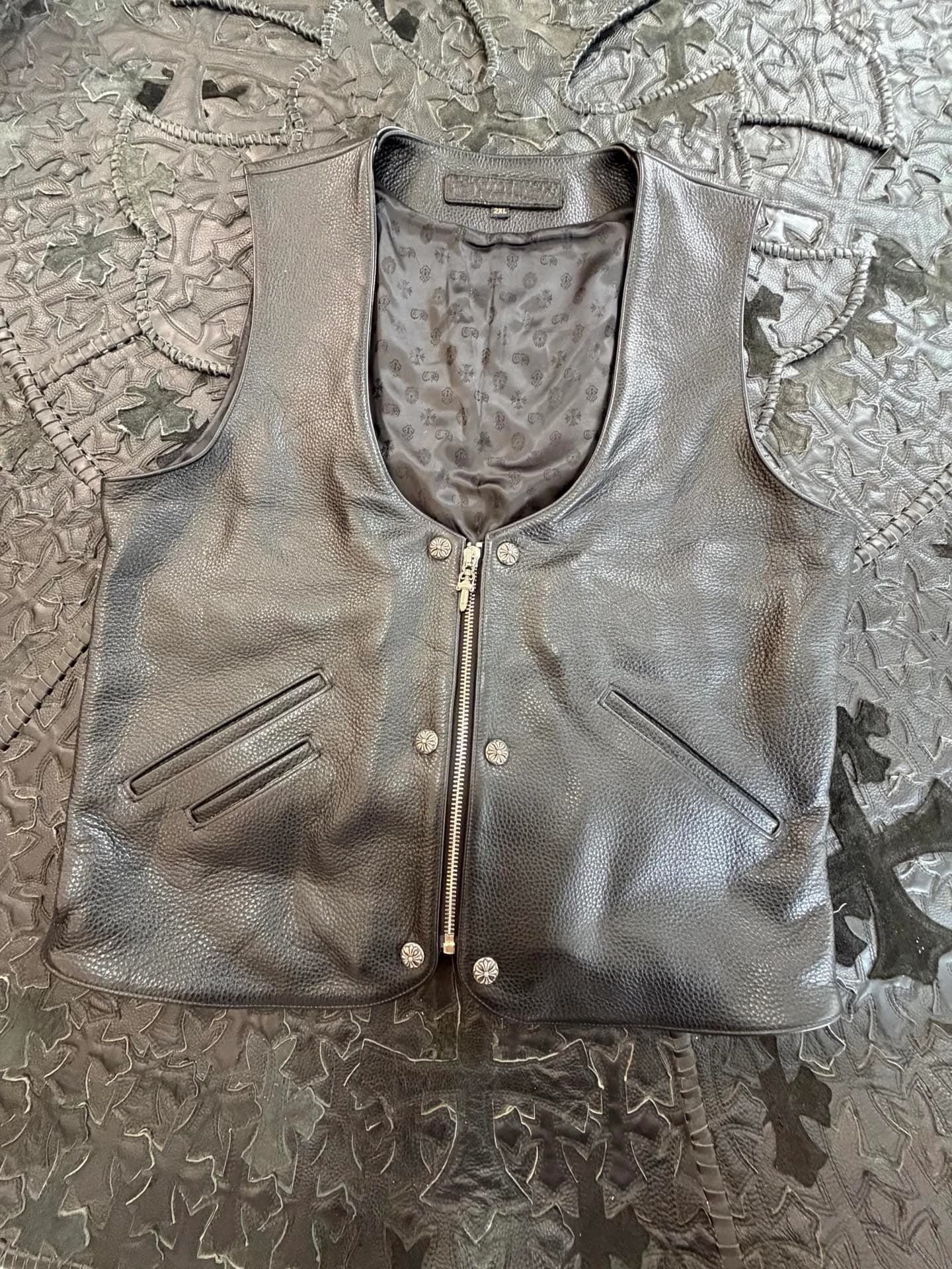 Chrome Hearts Кожаный жилет