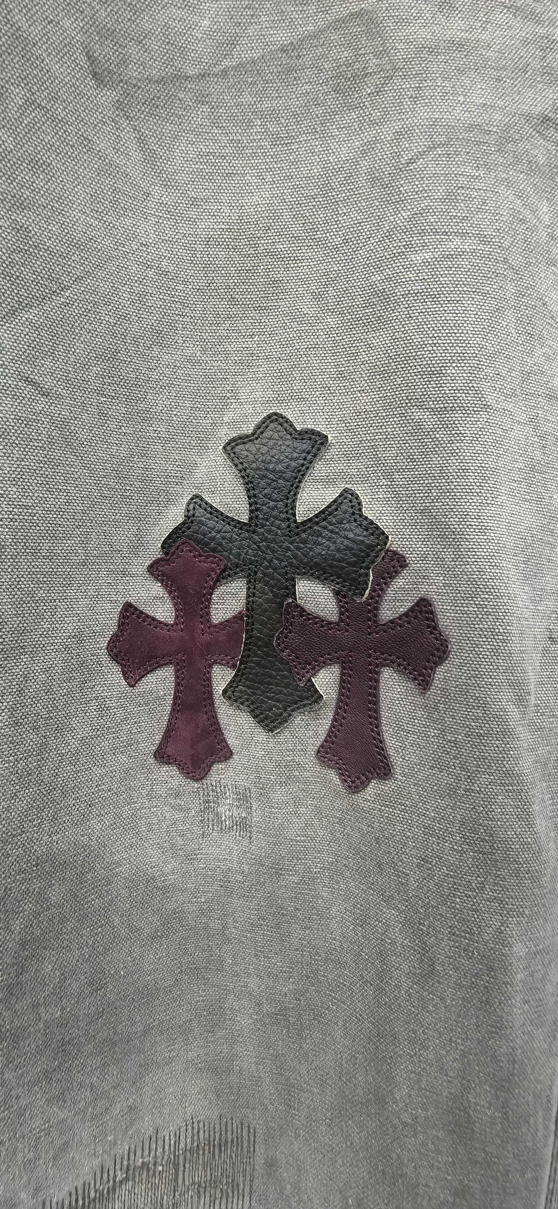 Группа кожаных нашивок на джинсах Chrome Hearts x Carhartt B12