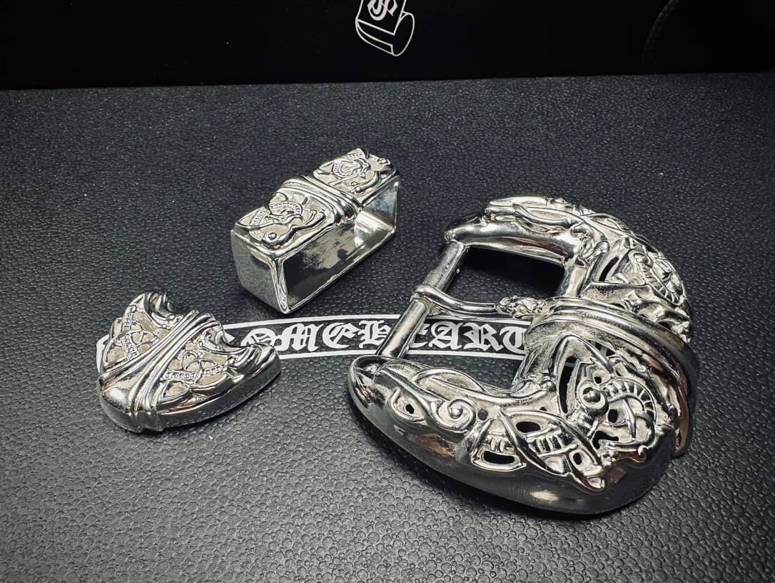 Комплект серебряной фурнитуры Chrome Hearts Celtic Dragon из трех элементов