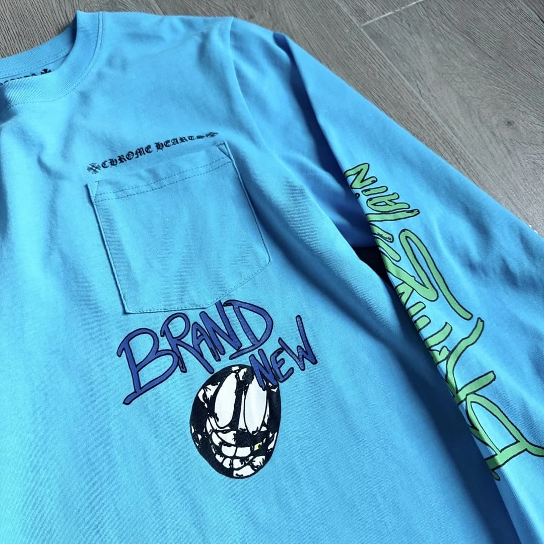 Нагрудный карман с принтом на лонгсливе Chrome Hearts x Matty Boy Brain