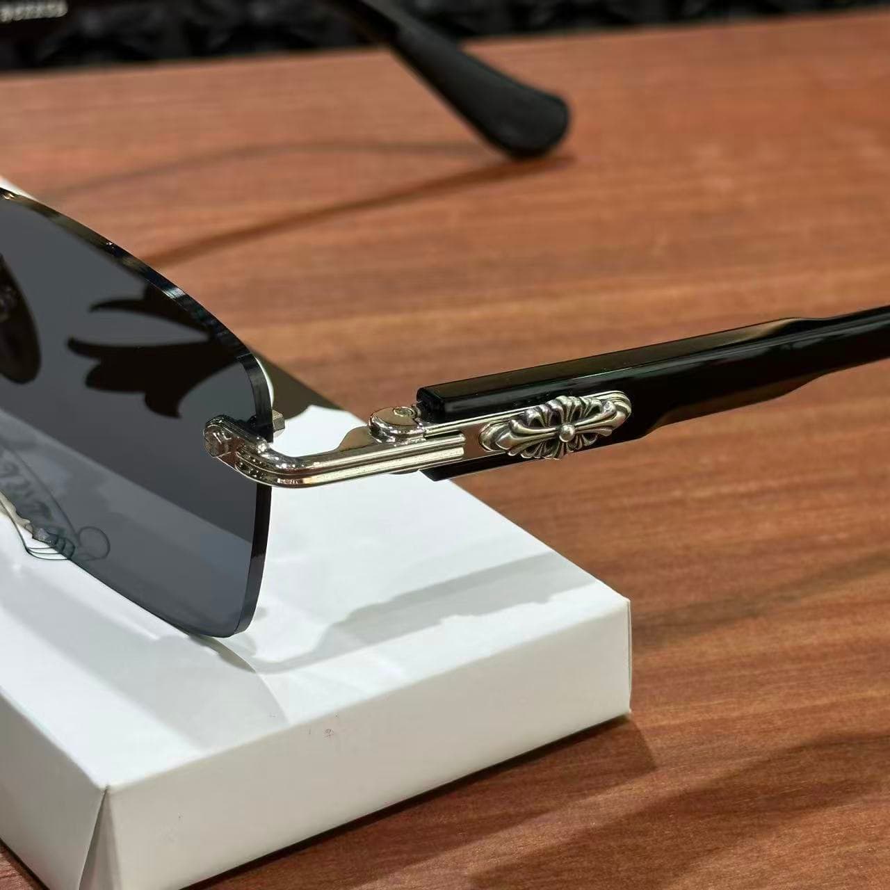Серебряный резной элемент крепления заушника очков Chrome Hearts DEEP II