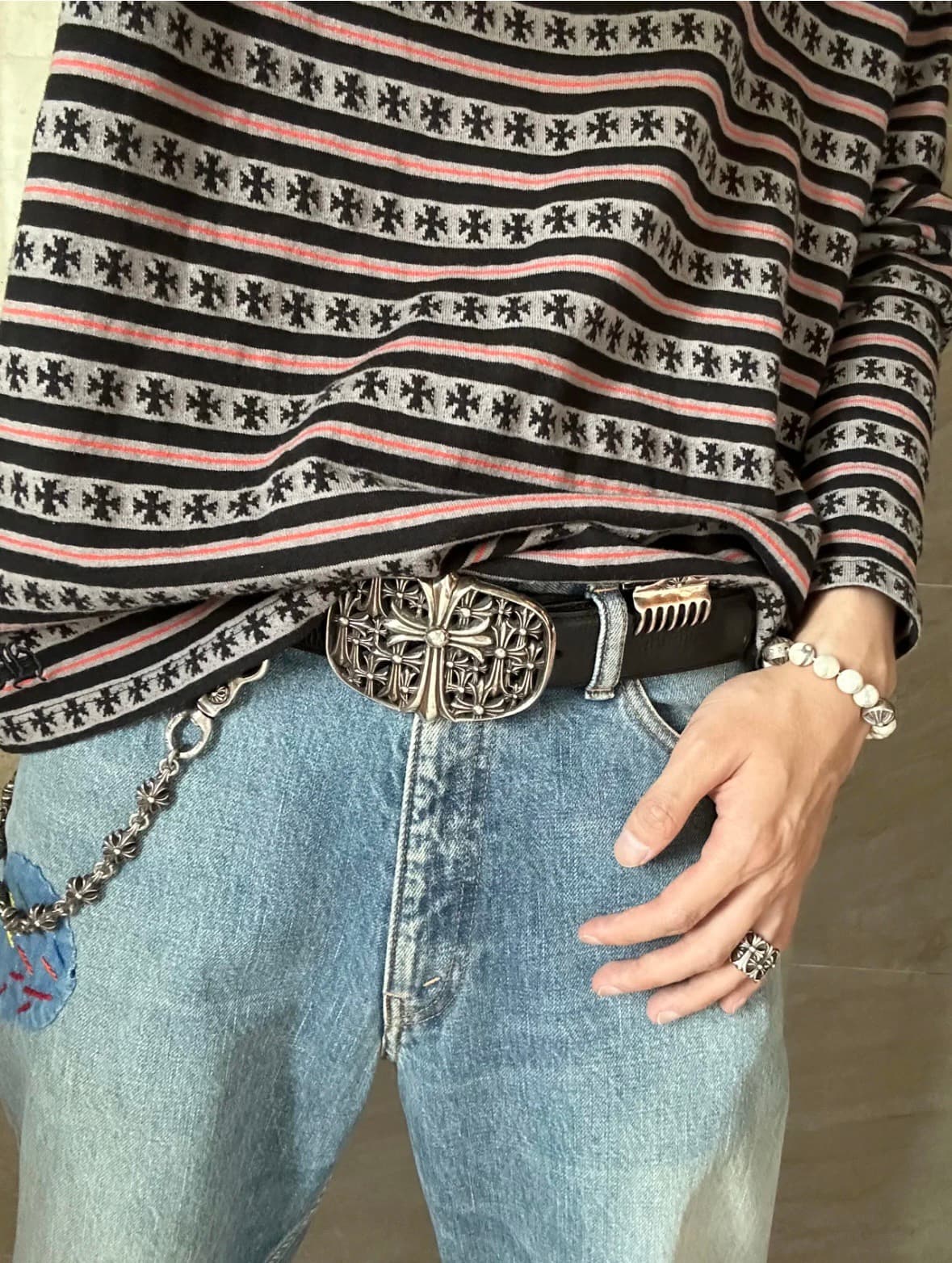 Серебряная цепь Tiny CH Cross для сумки и брюк