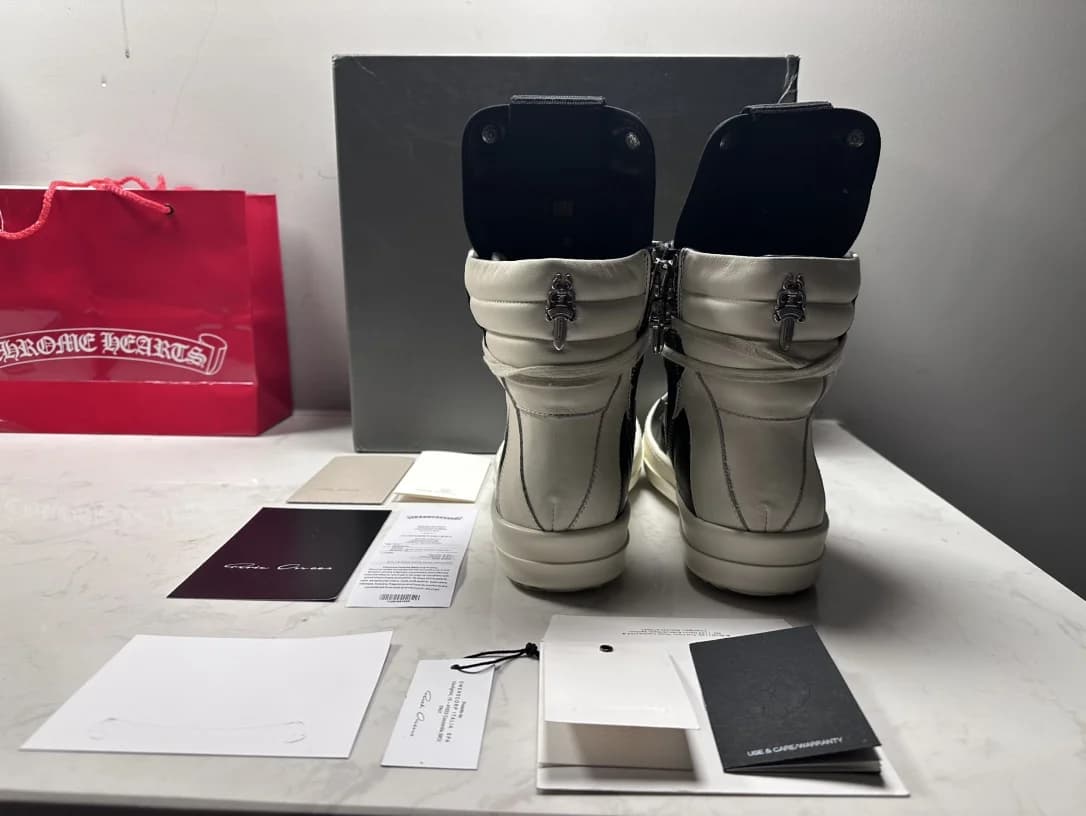 Кеды Chrome Hearts x Rick Owens Geobasket, вид сзади