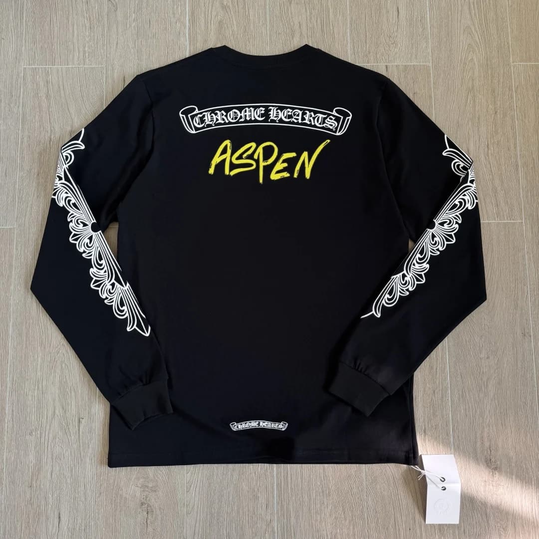 Черный лонгслив Chrome Hearts x Matty Boy Aspen, вид сзади