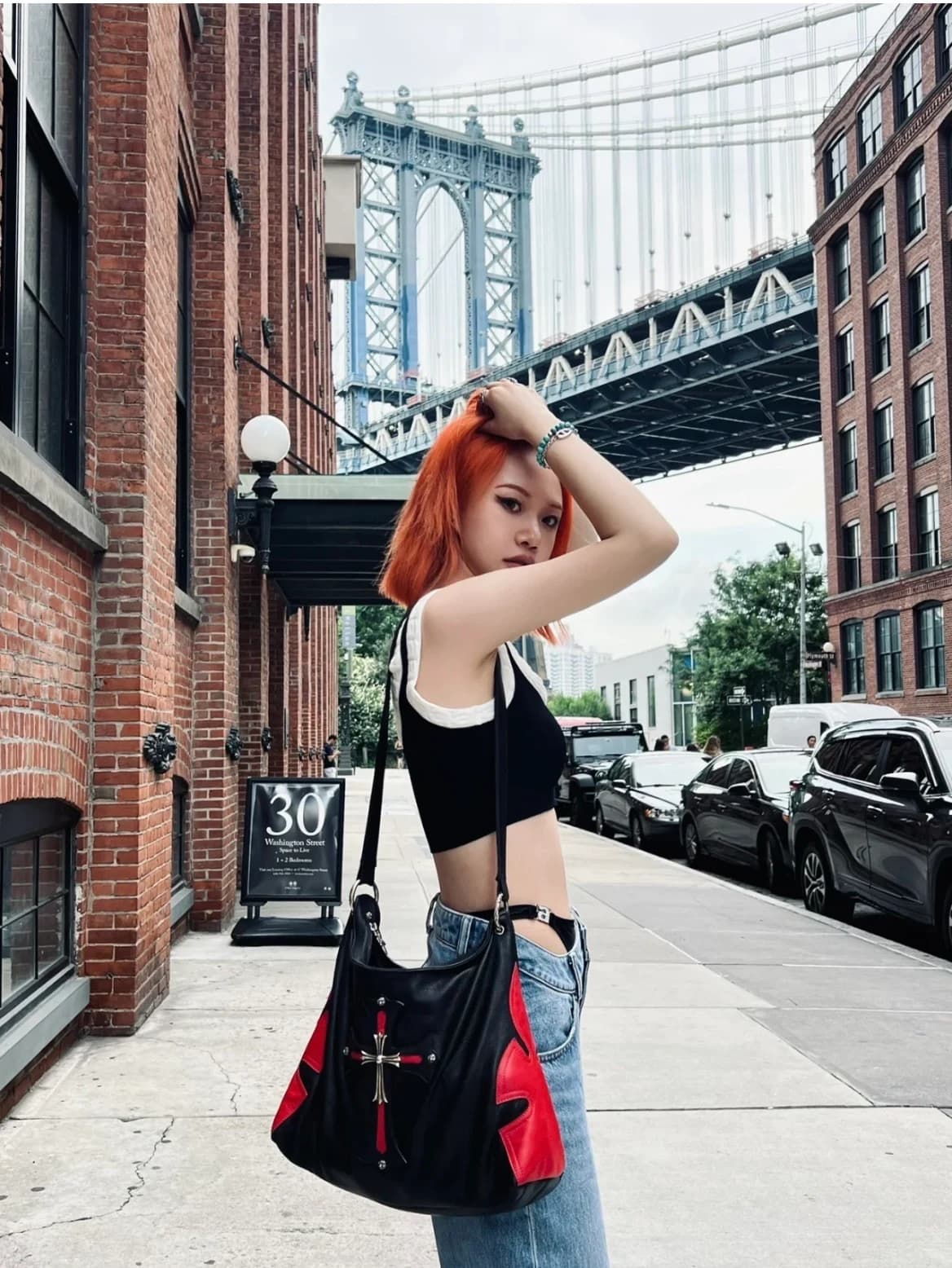 Регулируемый кожаный ремень через плечо Chrome Hearts