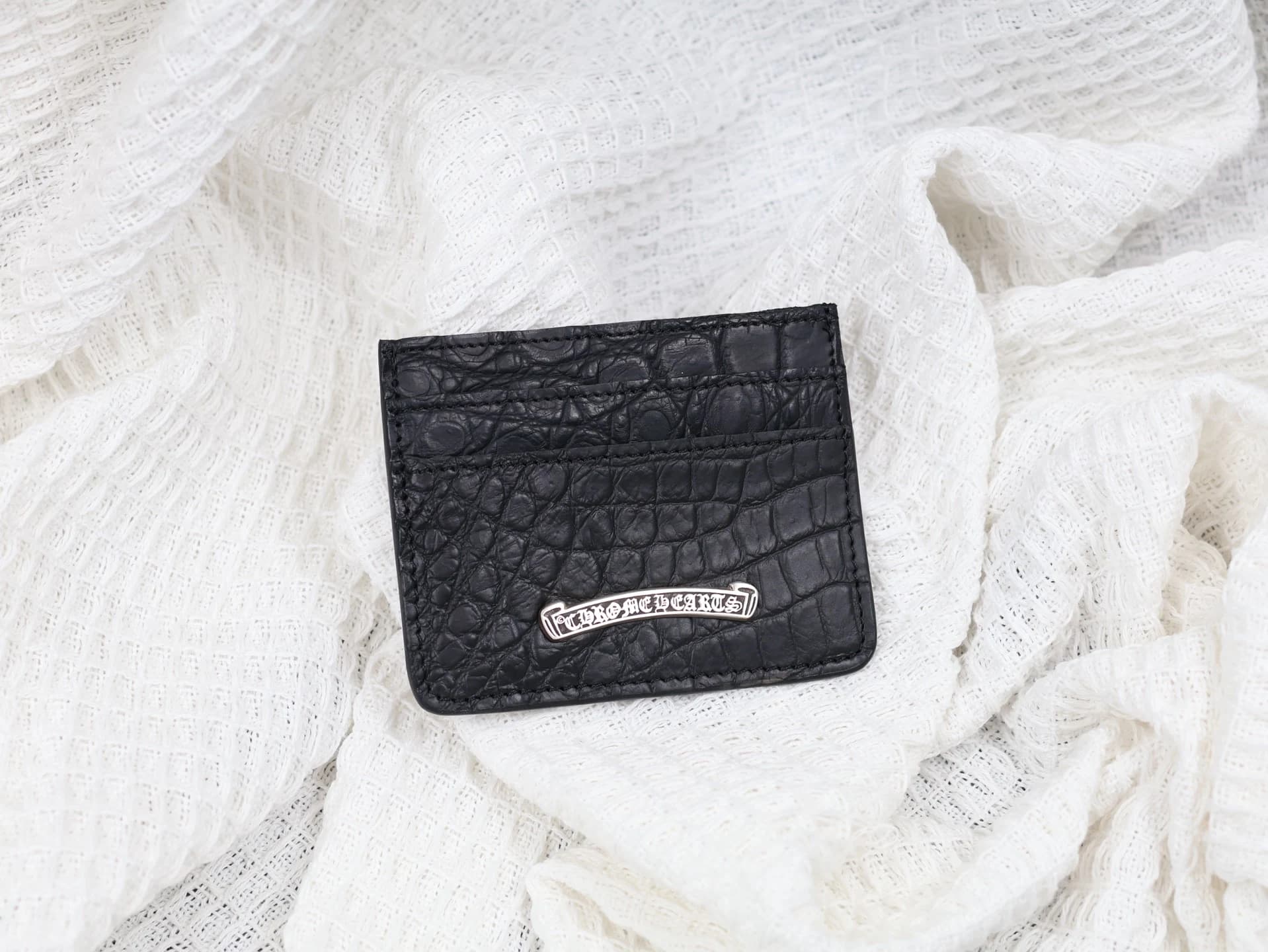 Картхолдер Chrome Hearts из кожи крокодила