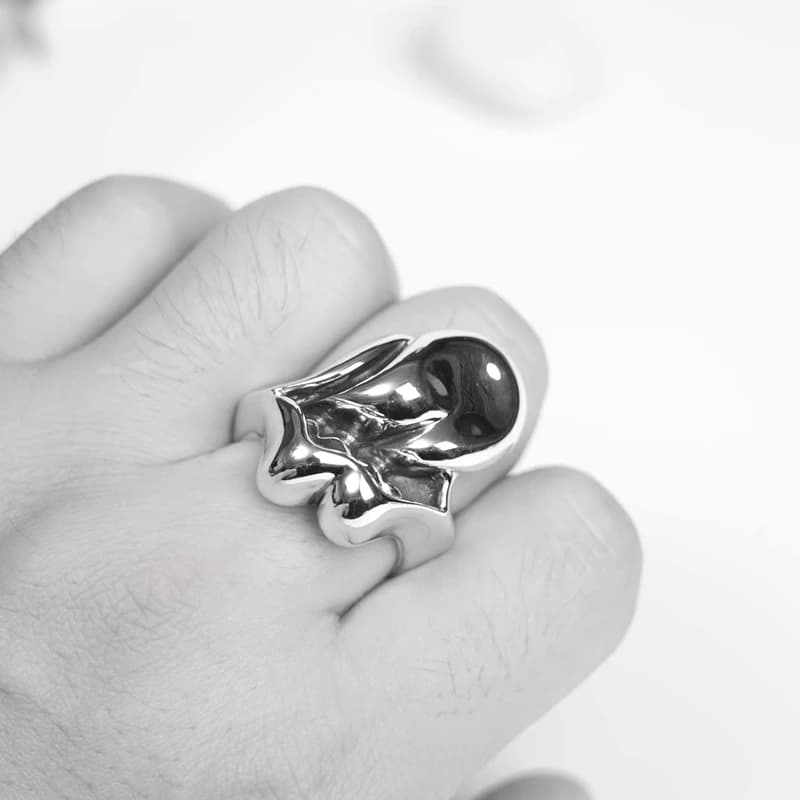 Серебряное кольцо Chrome Hearts Rolling Stones с гравировкой