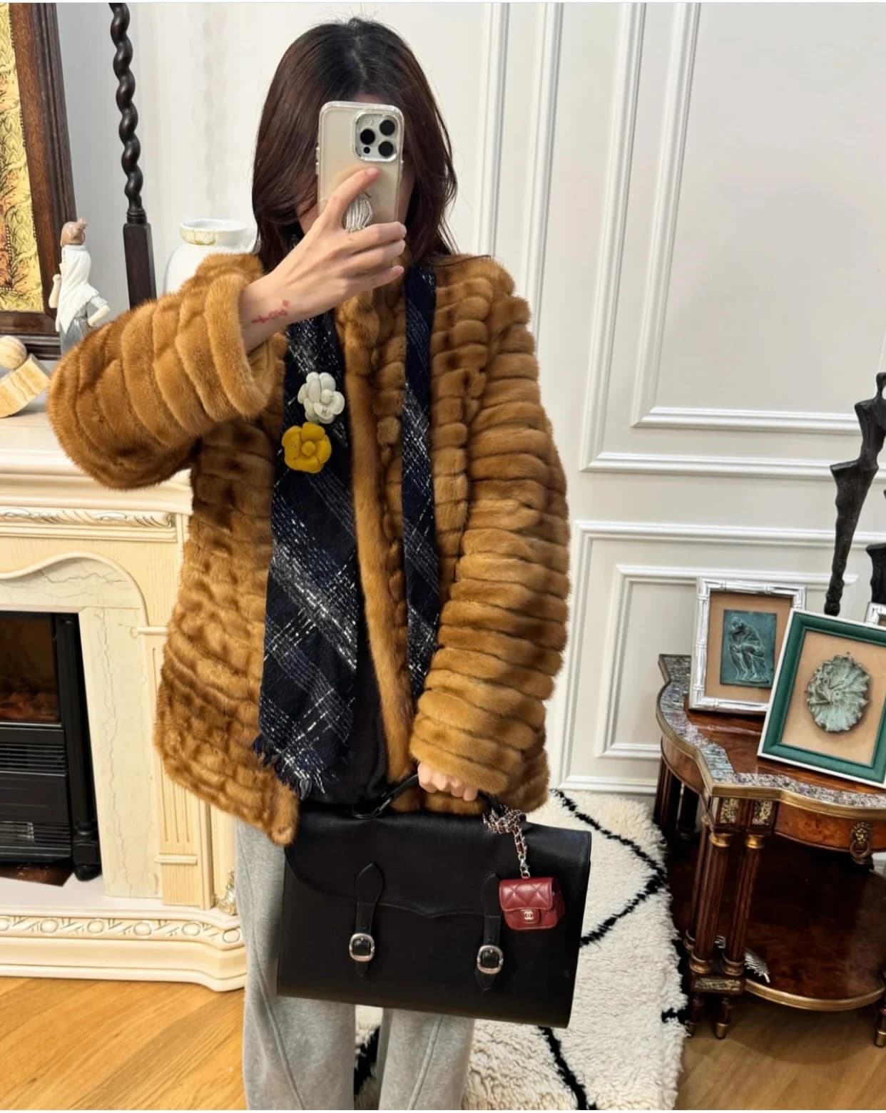 Регулируемый кожаный ремень портфеля Chrome Hearts
