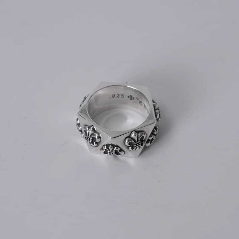 Серебряное пятиугольное кольцо Pentagon BS Fleur с внутренней гравировкой 925