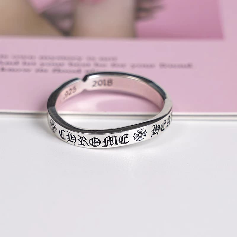 Серебряное кольцо Chrome Hearts Distort Spacer 3мм