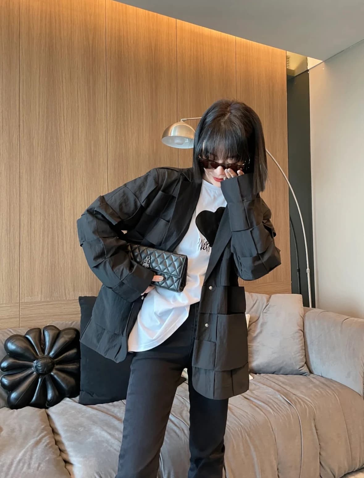 Открытый клатч Chrome Hearts с кожаной подкладкой