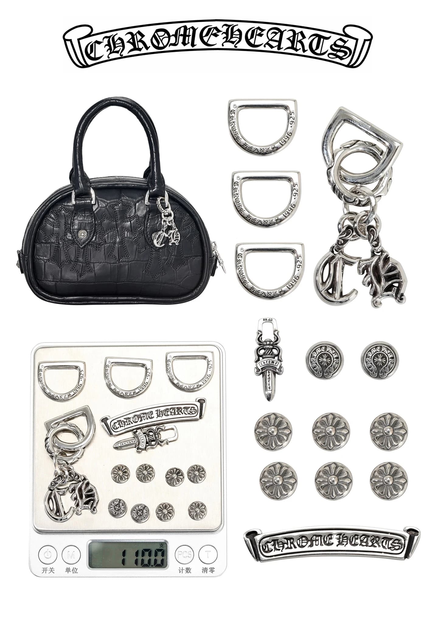 Мини-сумка Chrome Hearts из кожи крокодила