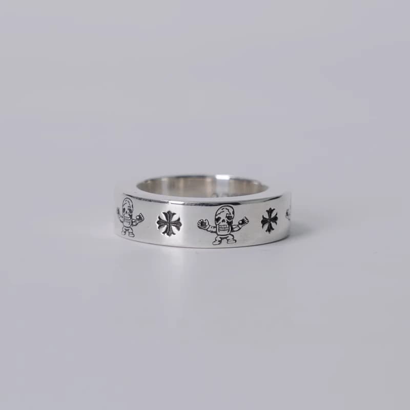 Серебряное кольцо-спейсер Chrome Hearts с гравировкой