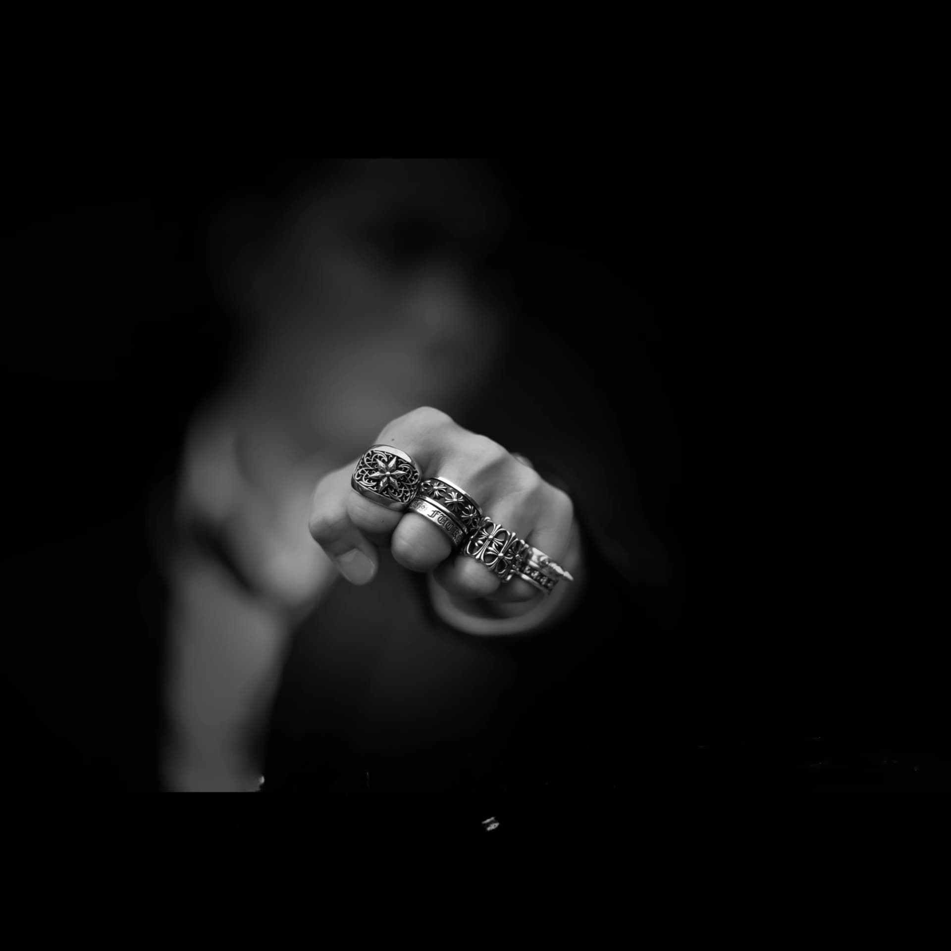 Серебряное кольцо Chrome Hearts с вращающимися крестами
