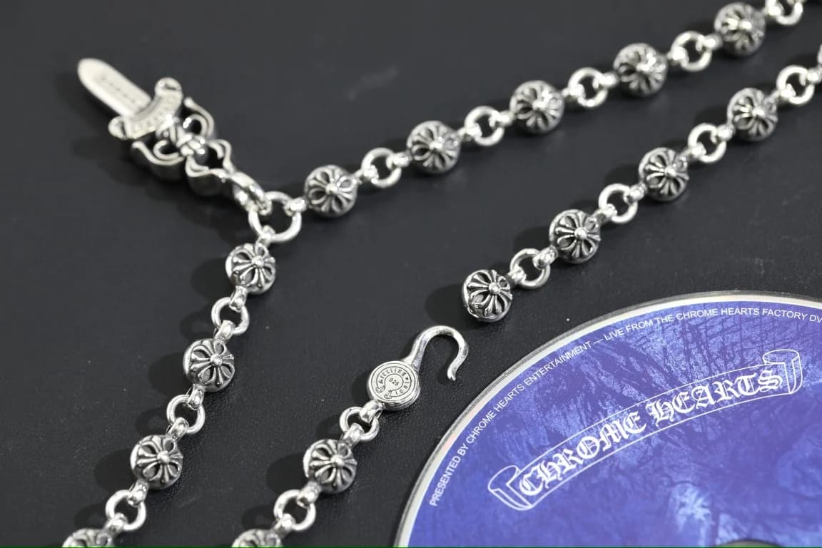 Звенья Cross Ball, застёжка и кулон Dagger серебряного колье Chrome Hearts