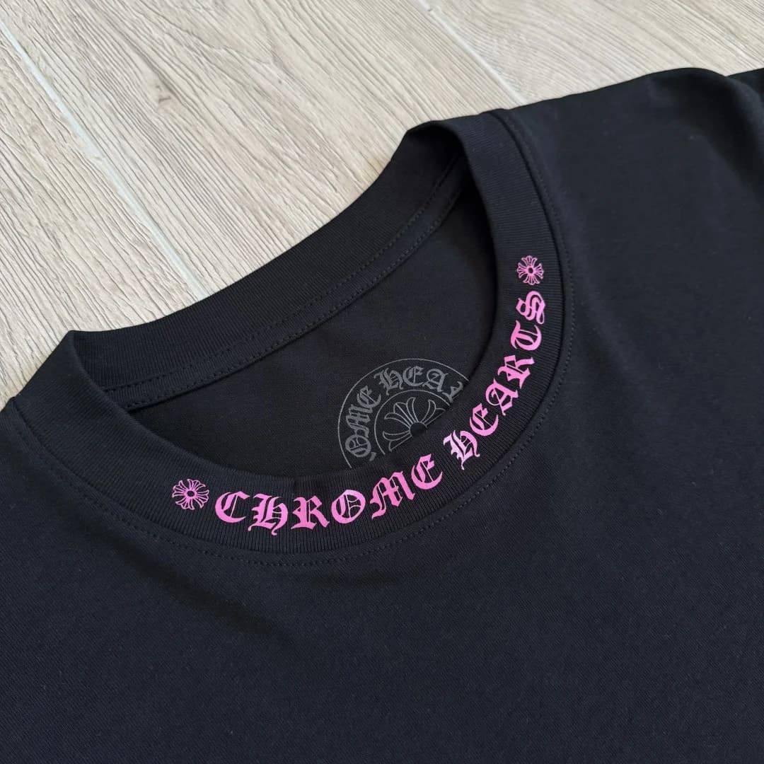 Круглый вырез горловины лонгслива Chrome Hearts с принтом
